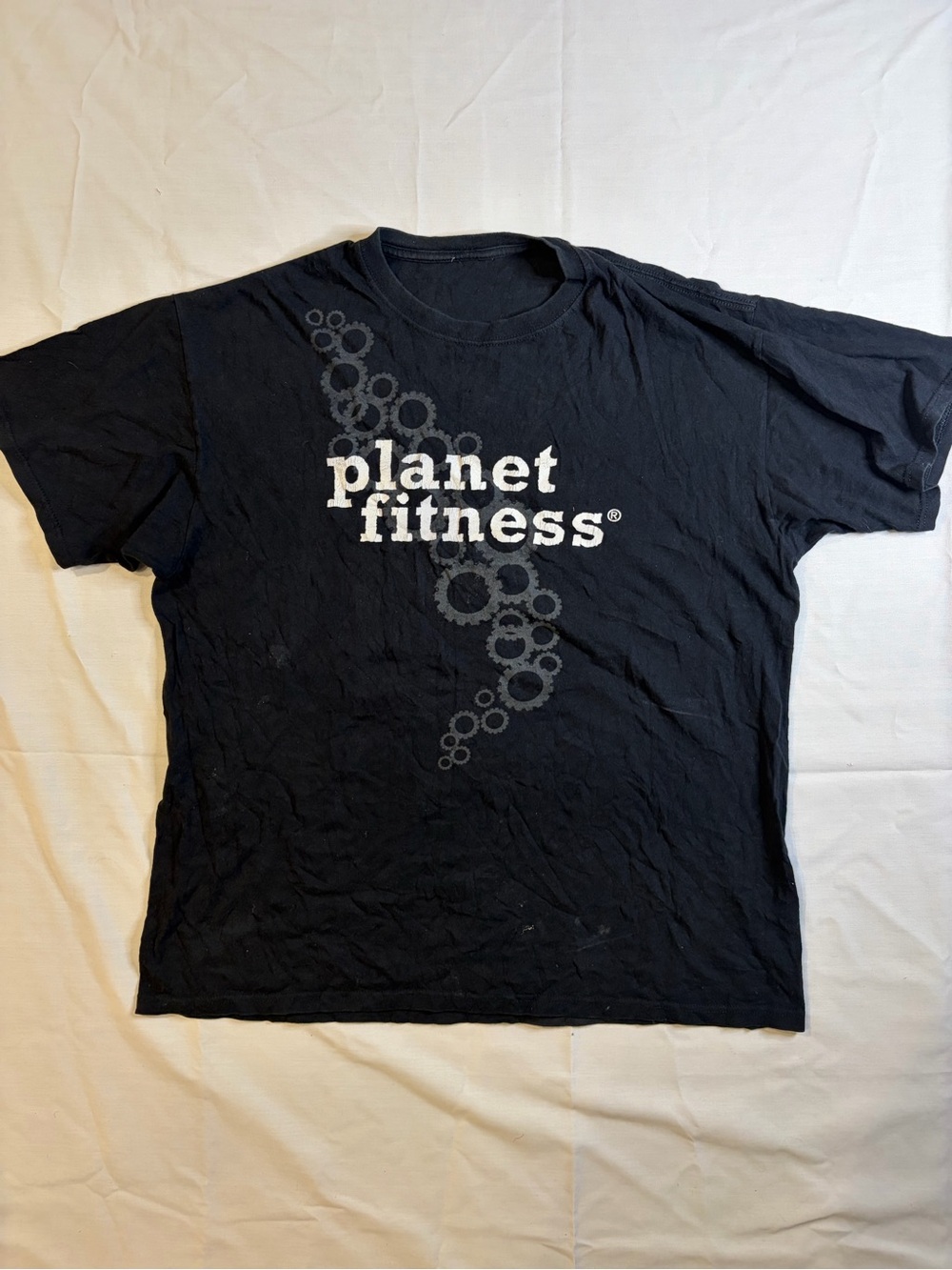Unk Planet Fitness Black T-Shirt with Gray Logo